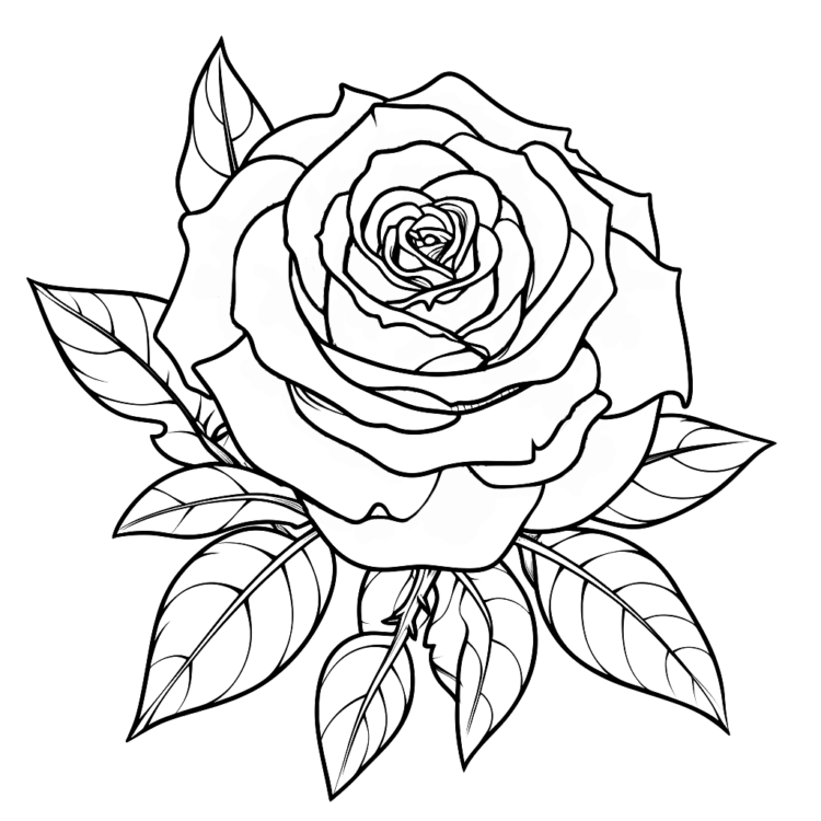 Coloring picture big roses