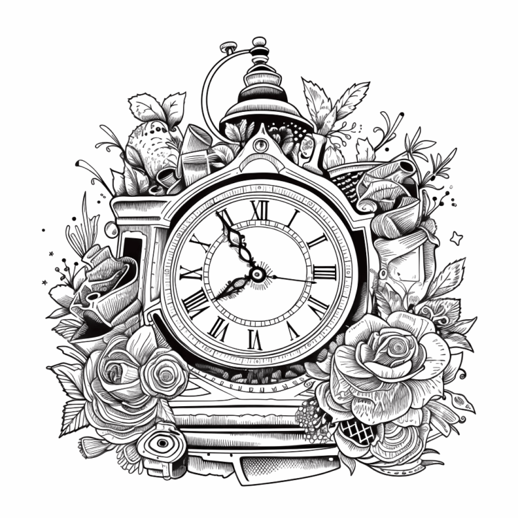 Coloring picture large clock