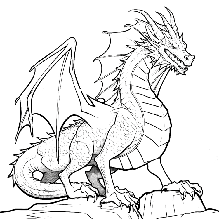 Coloring picture big dragon