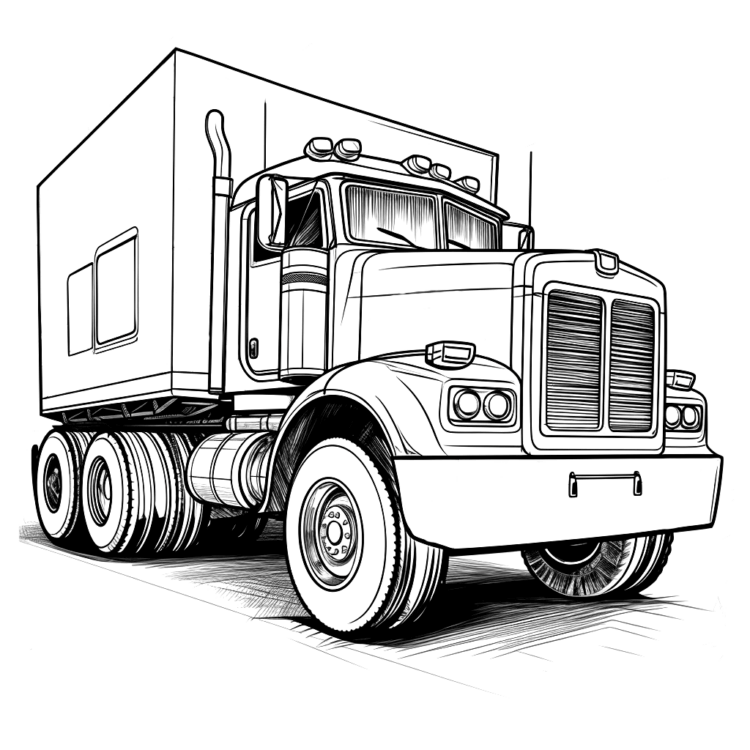 Ausmalbild Großer Lkw