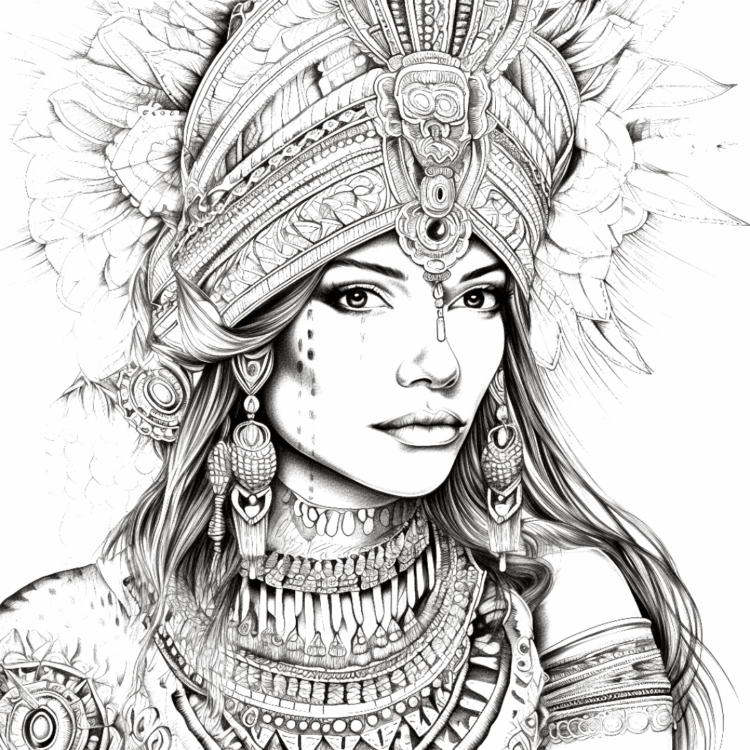 Coloring picture Indian