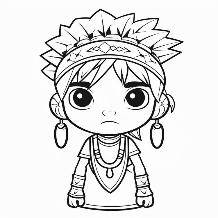 Coloring picture Indian child