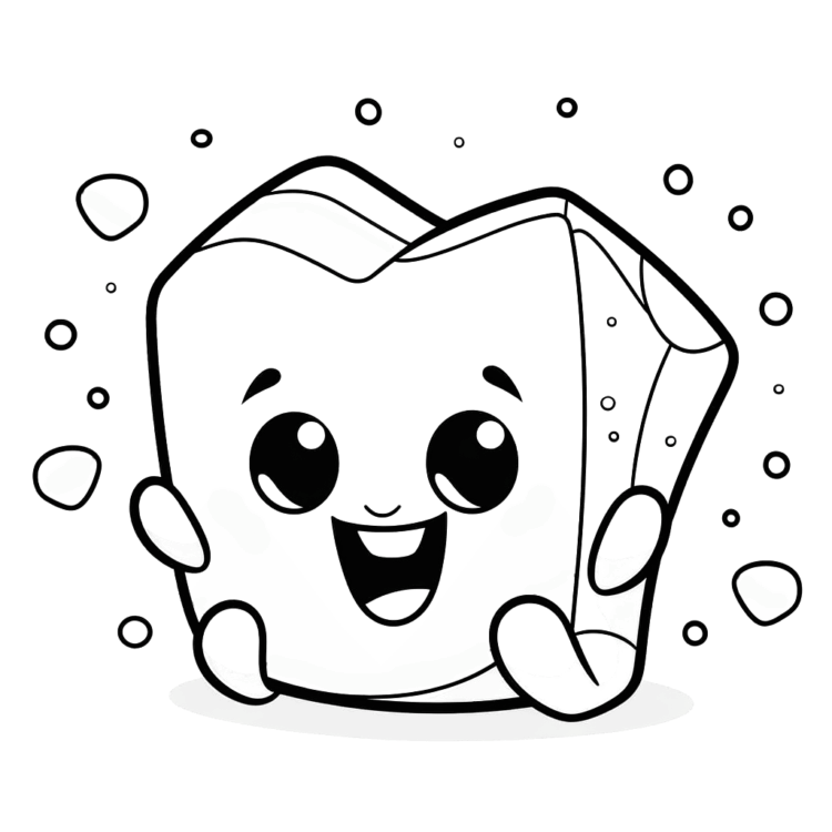 Kawaii tooth coloring page