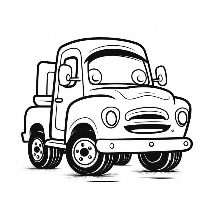 Ausmalbild Kinder Lkw