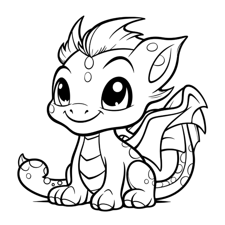 Ausmalbild Kinderdrache