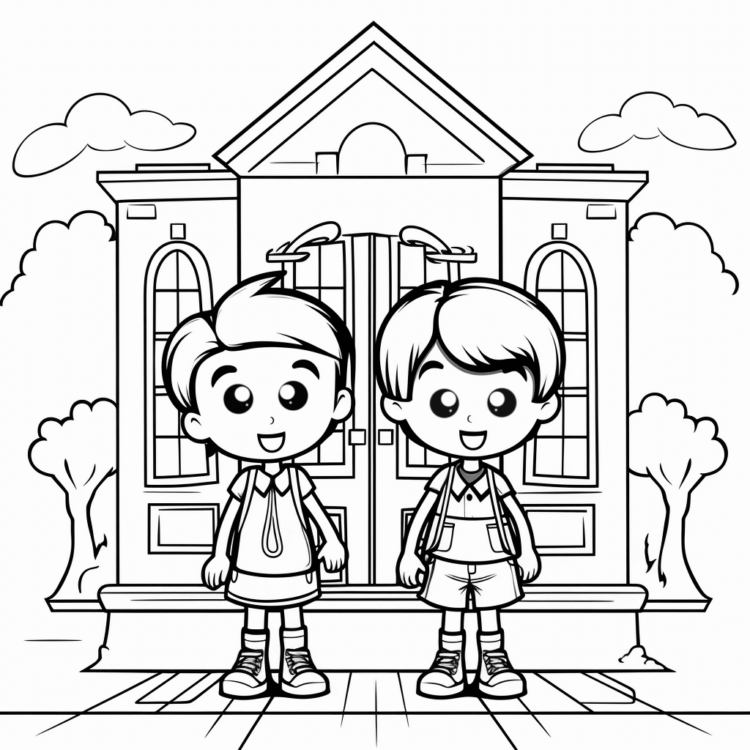 Coloring picture kindergarten boys