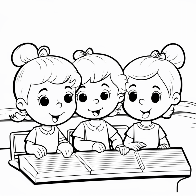 Ausmalbild Kindergarten Mädchen