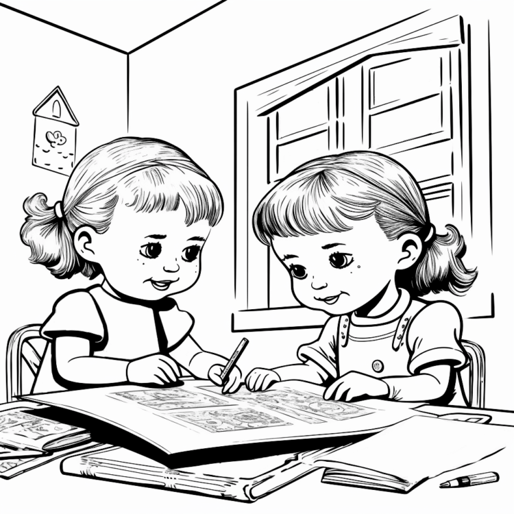 Dibujo para colorear kindergarten fuente