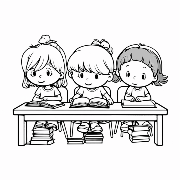 Dibujo para colorear aprendizaje en el jardín de infancia