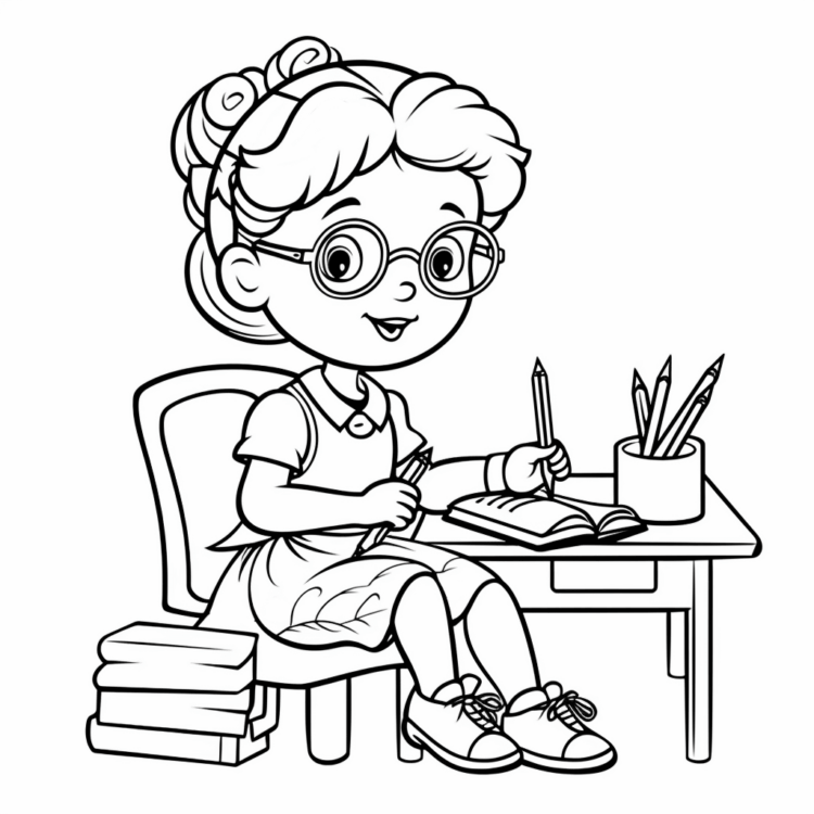 Coloring picture kindergarten write