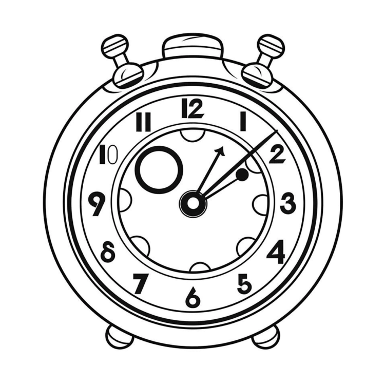 Ausmalbild Kinderuhr