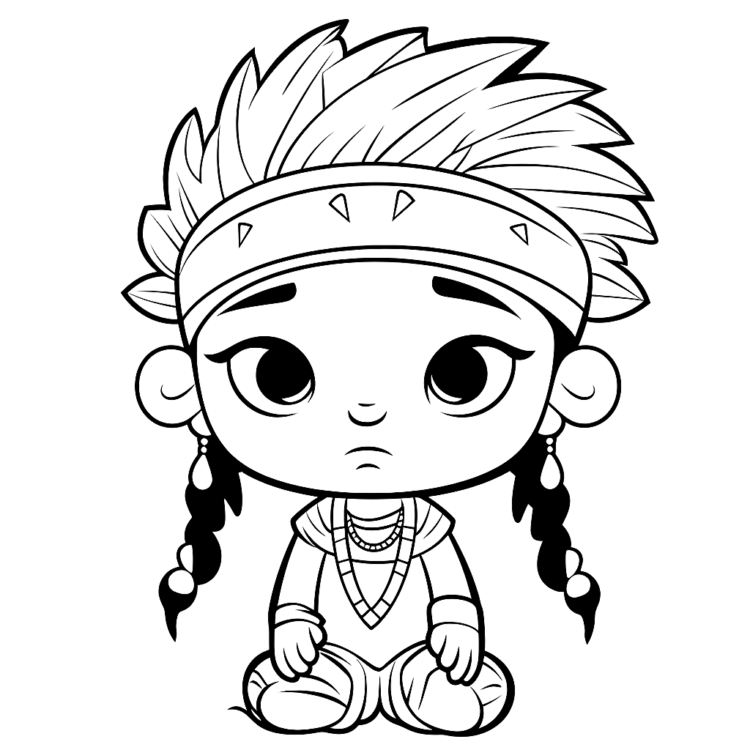 Dibujo para colorear Pequeño indio