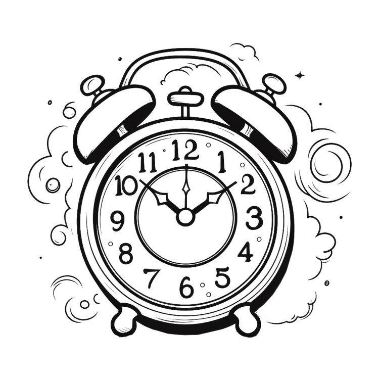 Coloring picture little alarm clock