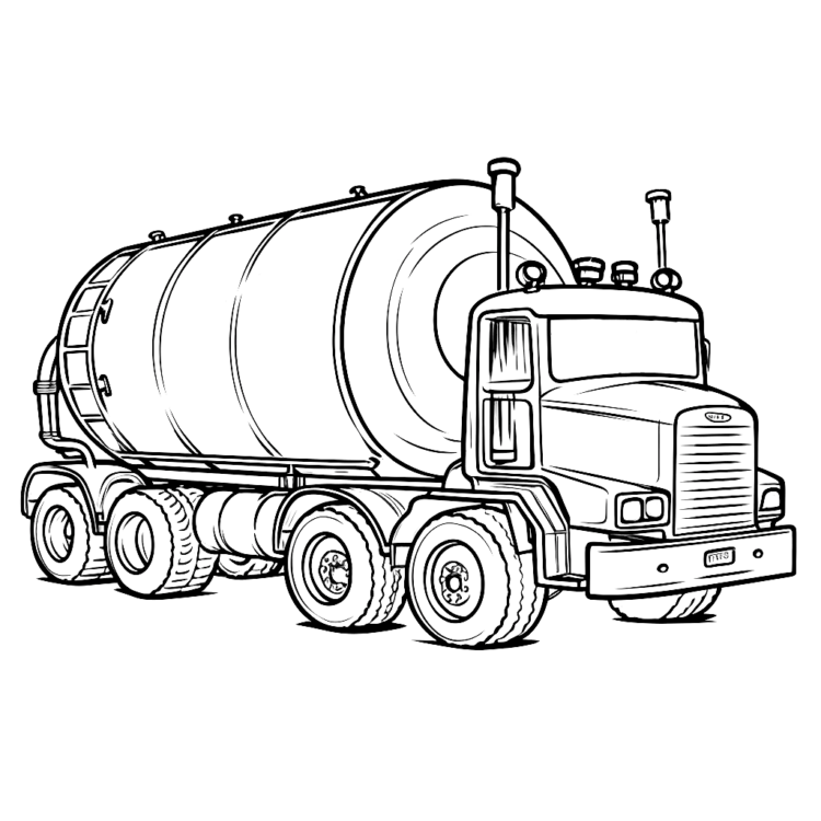 Coloring picture fuel truck