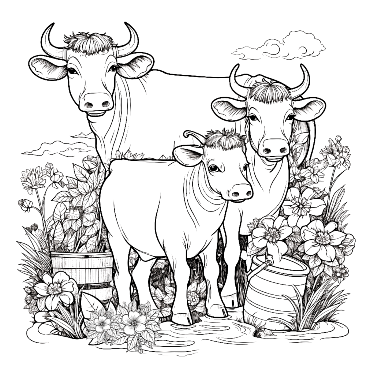 Vacas para colorear