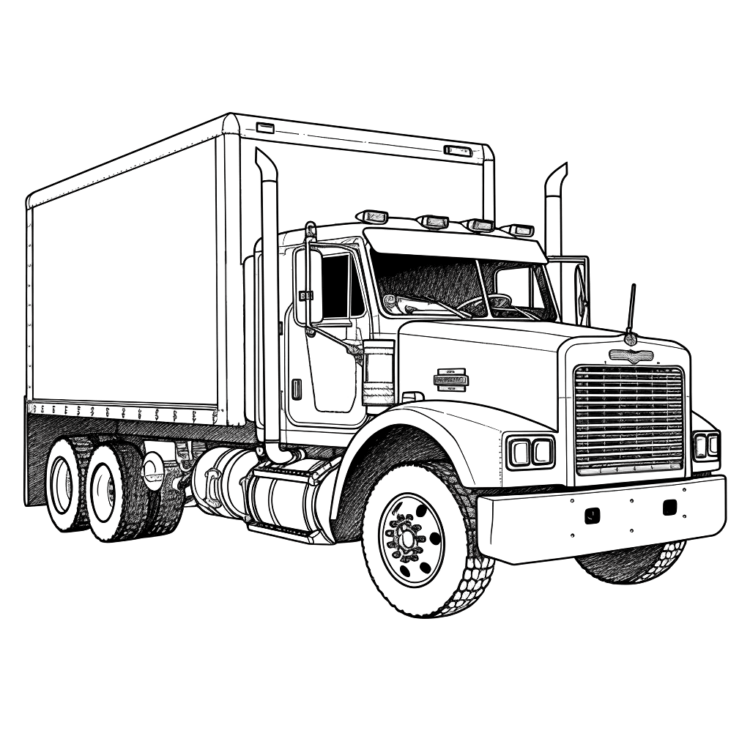 Coloring picture refrigerated truck