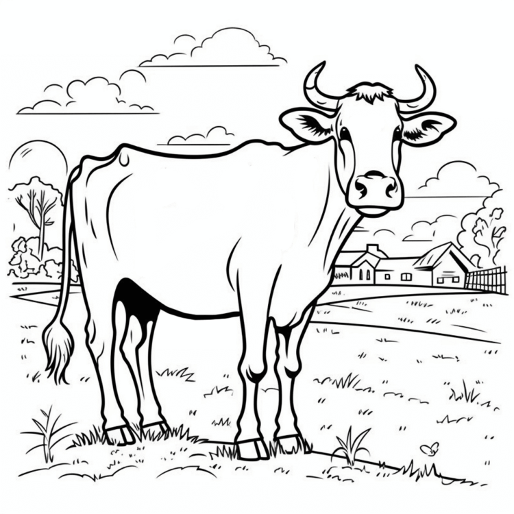 Dibujo para colorear página para colorear de vaca
