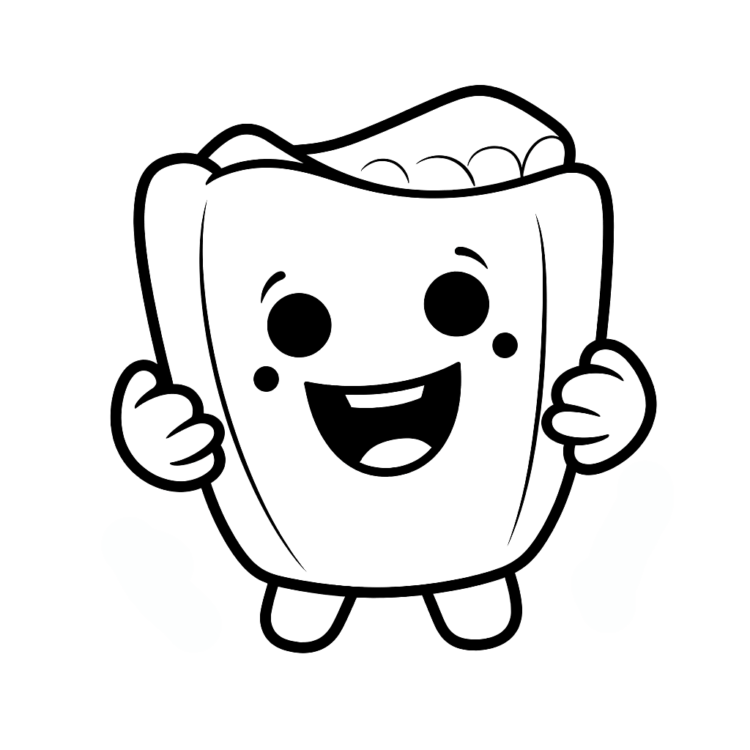 Smiling tooth coloring page