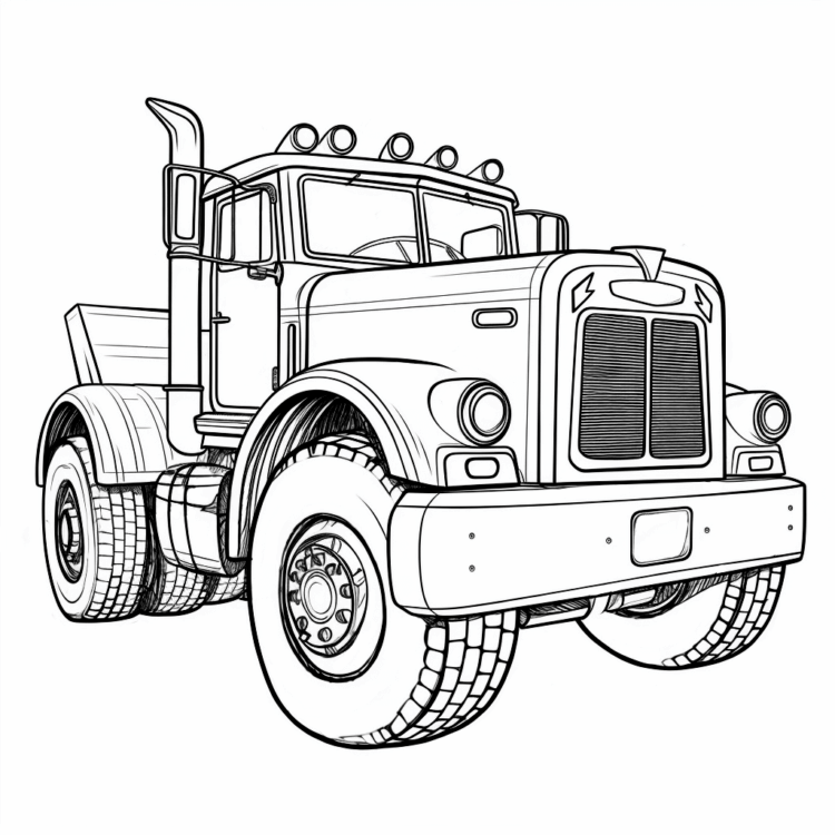 Ausmalbild Lkw-Mandala