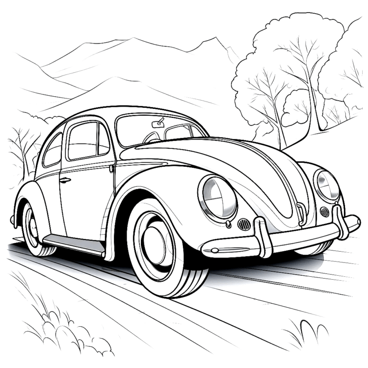 Coloring picture Love Bug car