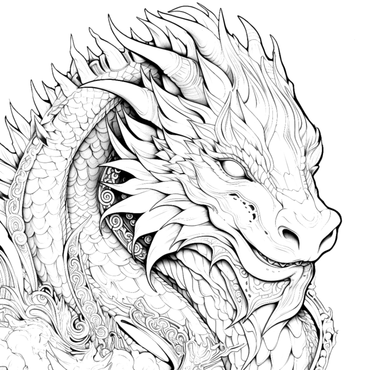 Mighty dragon coloring page