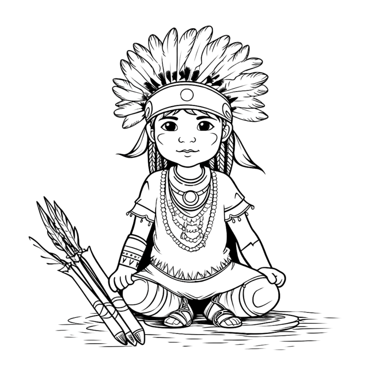 Coloring page Indian hunter