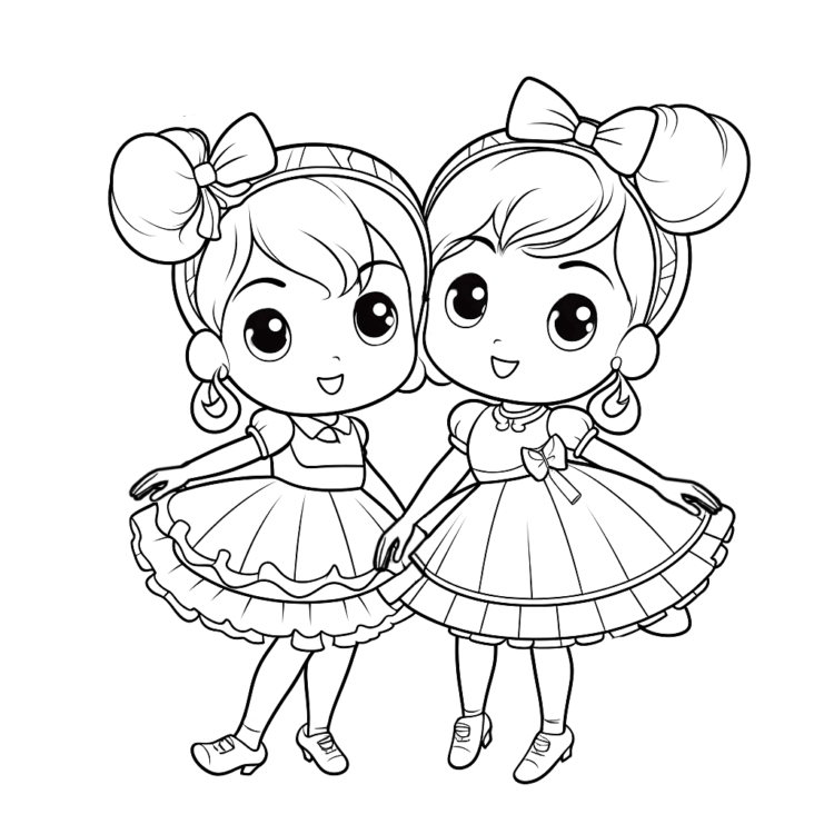 Ausmalbild Niedliche Ballerina Kinder