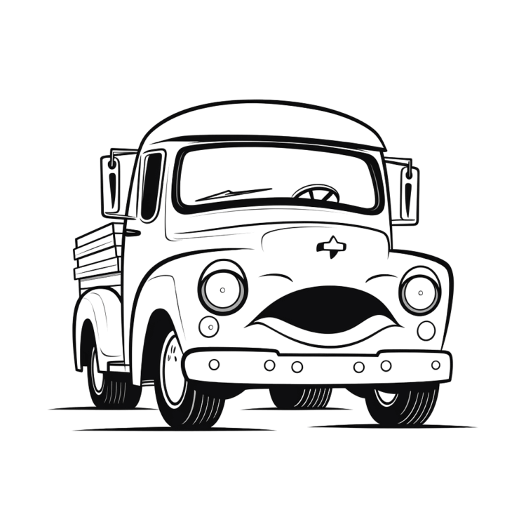 Ausmalbild Niedlicher Lkw