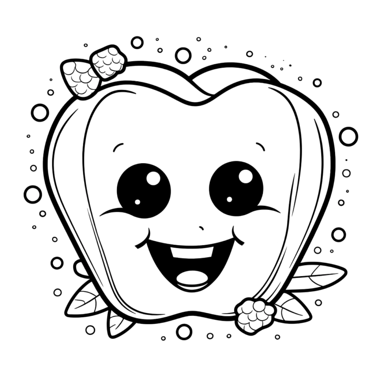 Dibujo para colorear diente bonito
