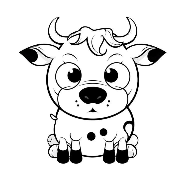 Dibujo para colorear ternera mona