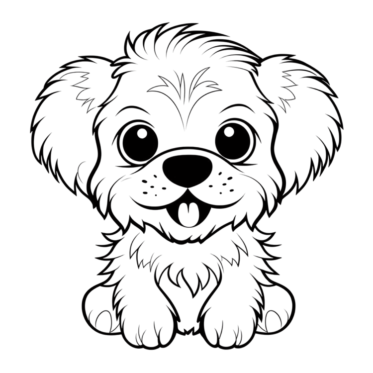Coloring picture furry puppy