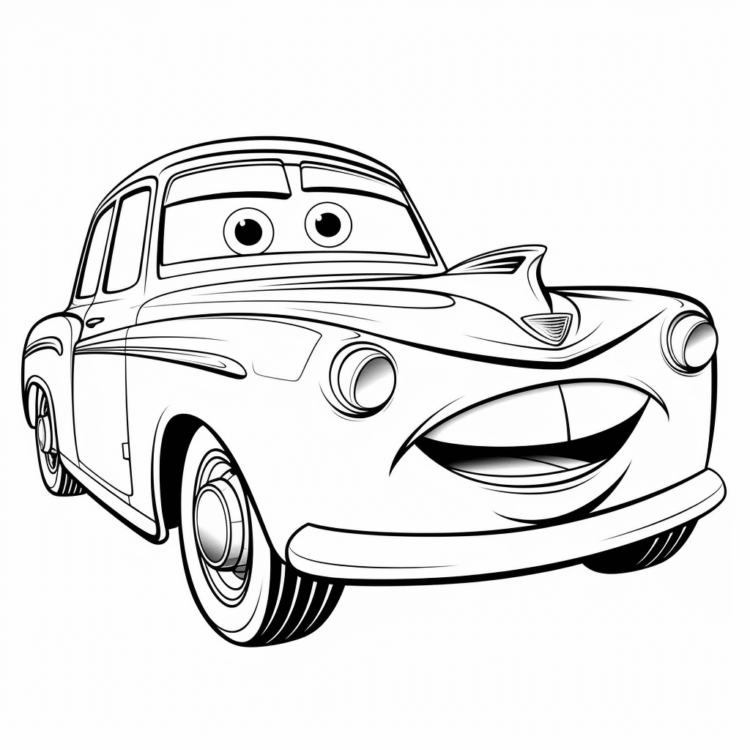 Ausmalbild Pixar Filmauto