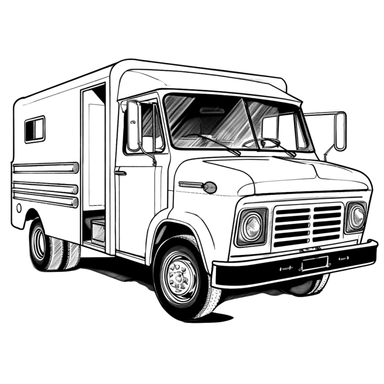 Coloring picture panel truck