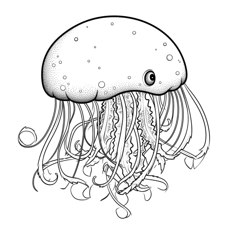 Dibujo para colorear medusas