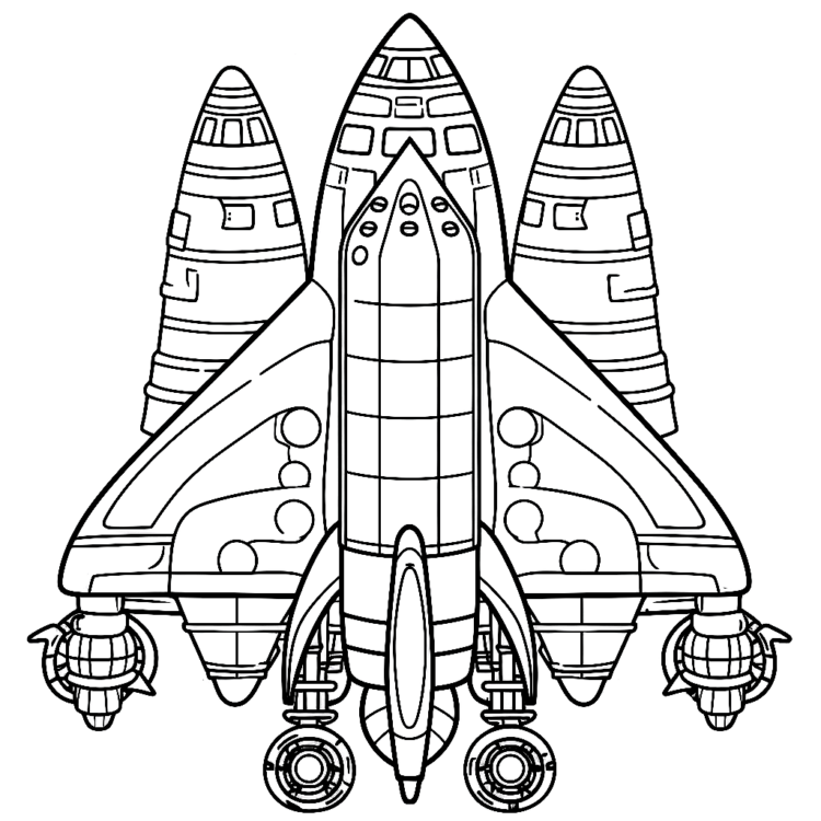 Giant rocket coloring page