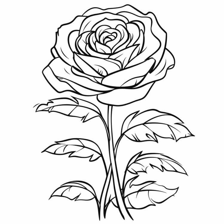 Dibujo para colorear mandala de rosas