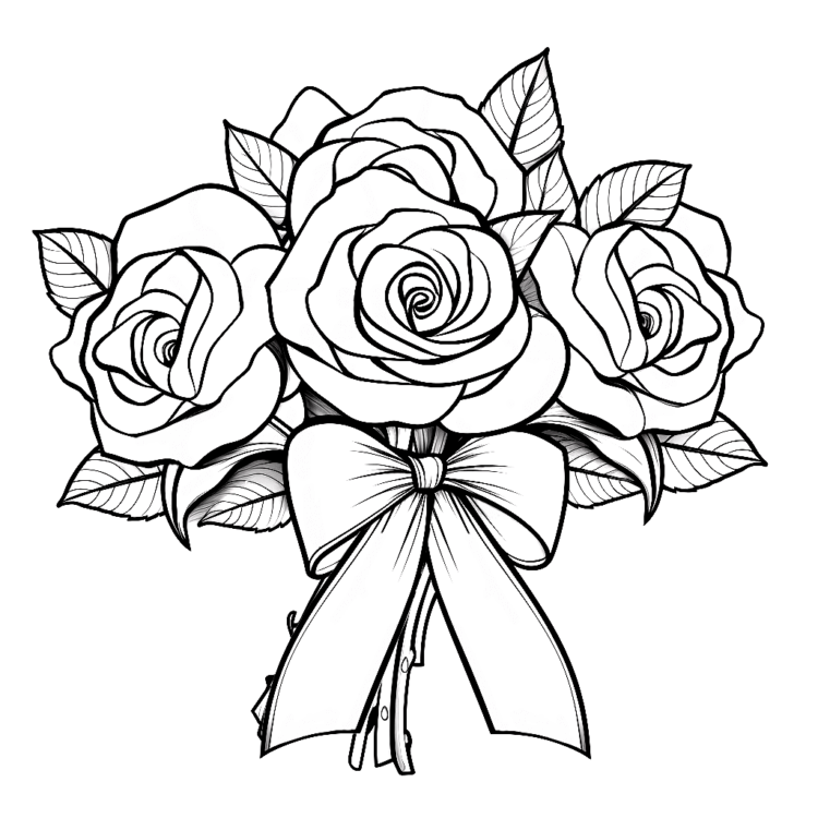 Colorear rosas de dibujos y cinta