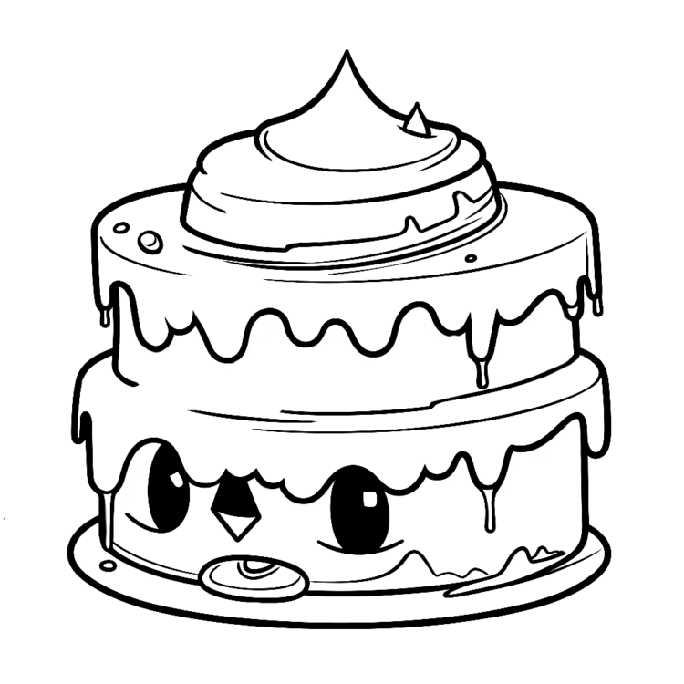 Melting cake coloring page