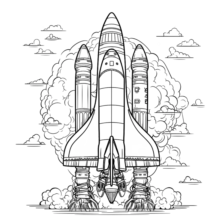 Coloring picture fast rocket