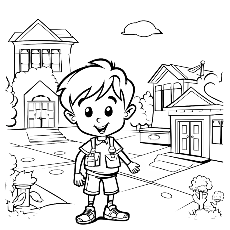 Coloring picture school child