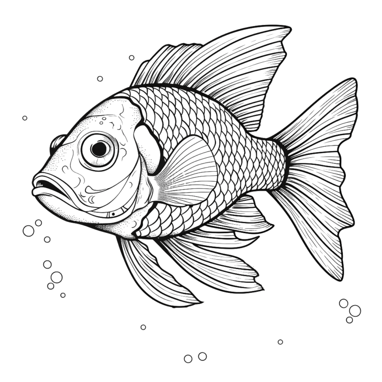 Ausmalbild Seewasserfische