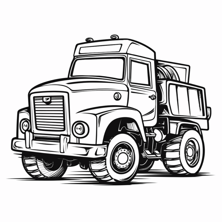 Dibujo para colorear camión volquete de juguete