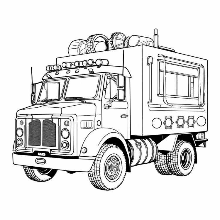 Dibujo para colorear camión frigorífico de juguete