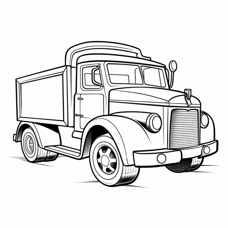 Ausmalbild Spielzeugkiste Lkw