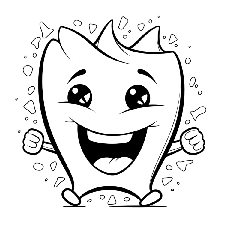 Coloring picture jumping tooth