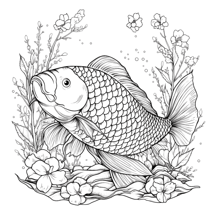 Coloring picture freshwater fish
