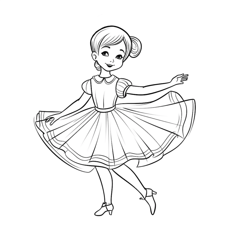 Dibujo para colorear bailarina