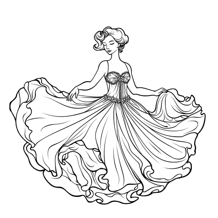 Página para colorear de una bailarina