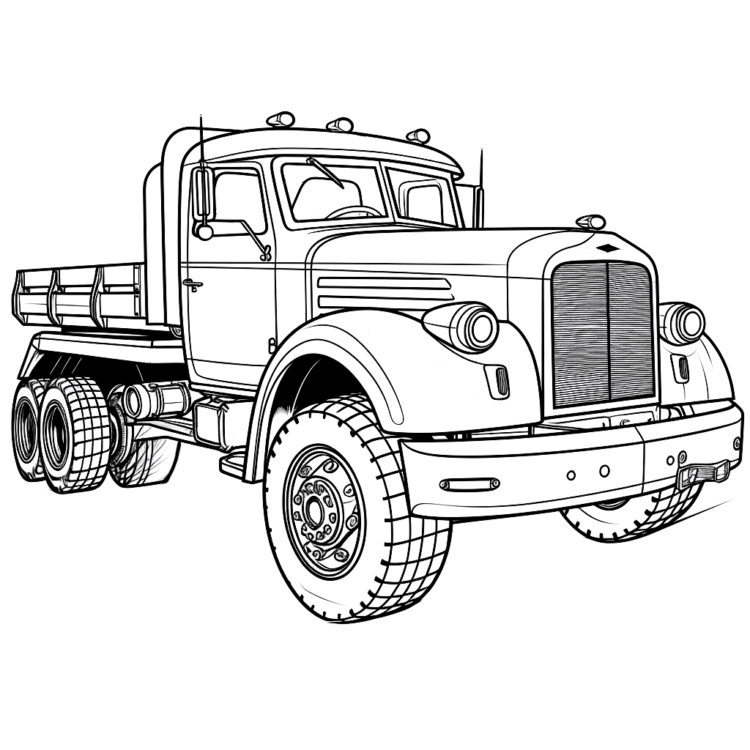 Coloring picture flatbed truck