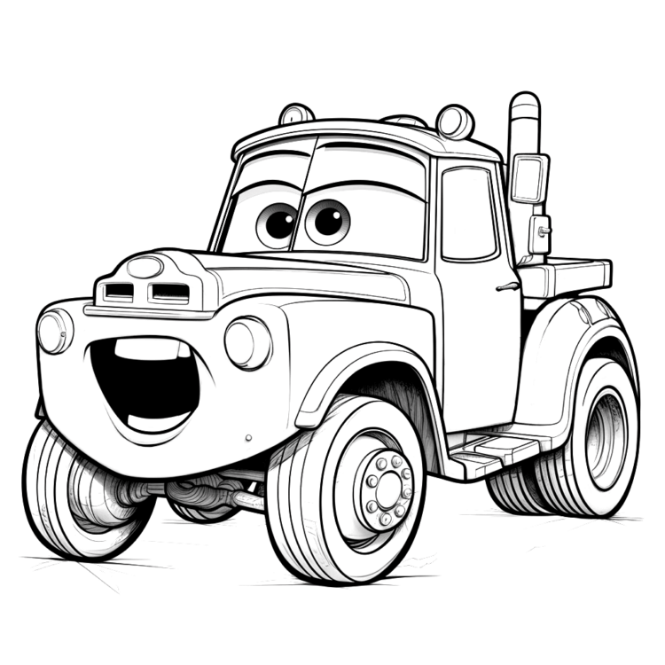Dibujo para colorear Coche Tow Mater